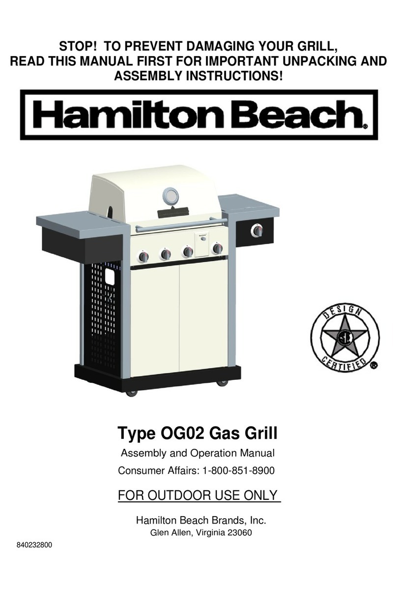 Hamilton Beach OG02 Installation and operating instructions