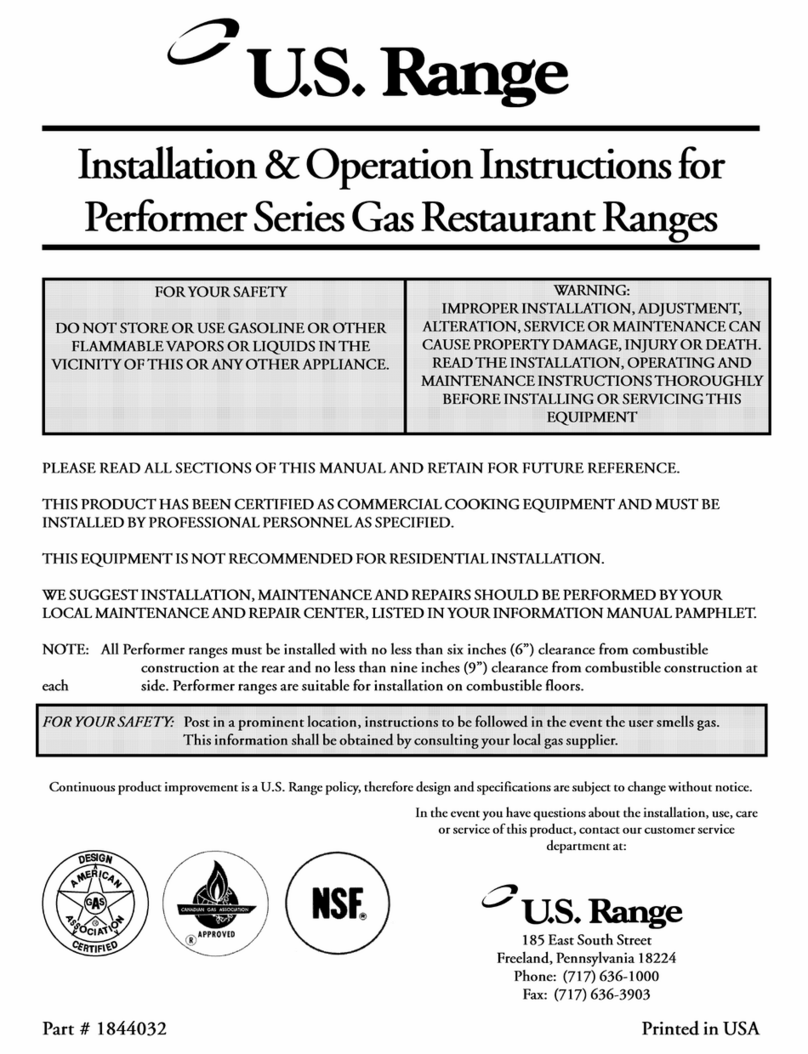 U.S. Range Performer Series Installation instructions