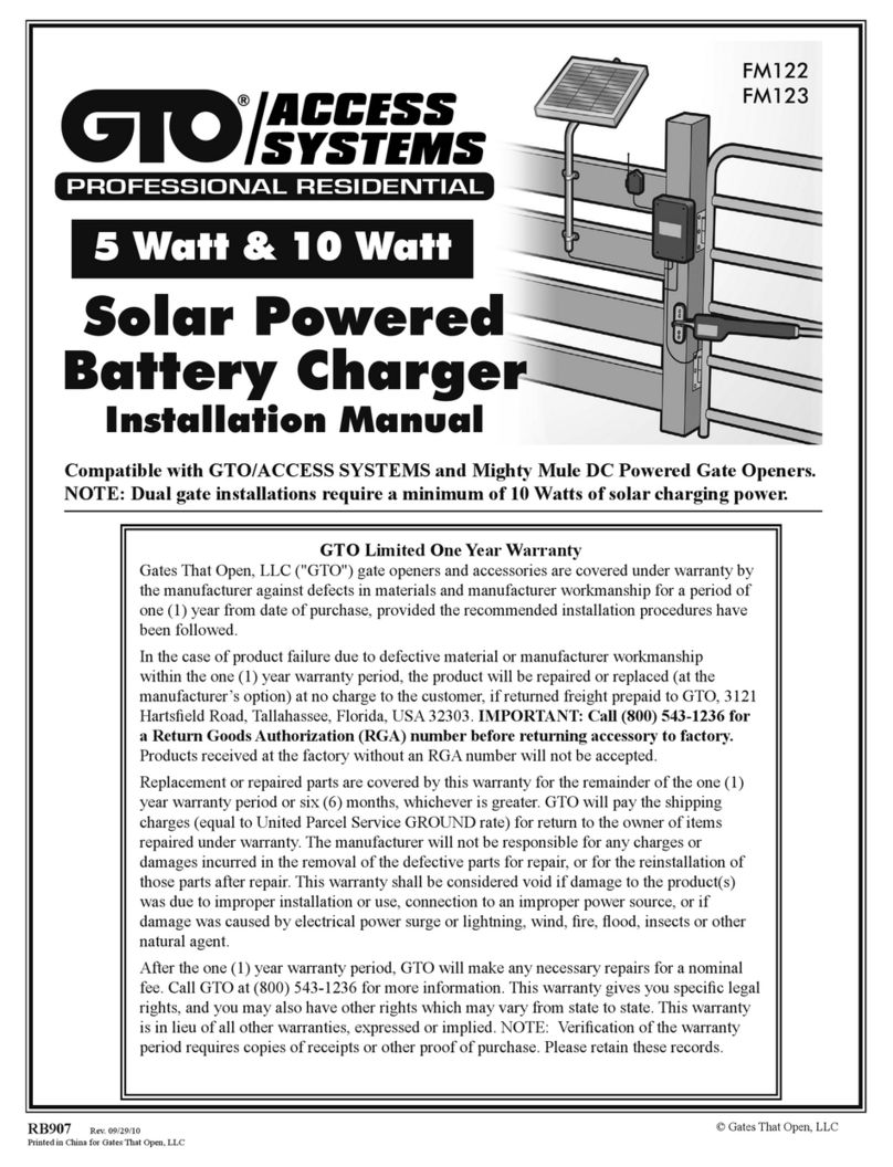GTO Solar Powered Battery Charger installation manual