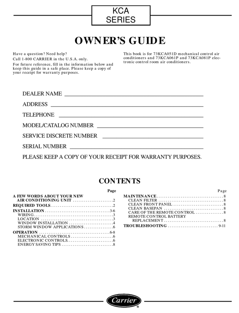 Carrier 73KCA051D User manual