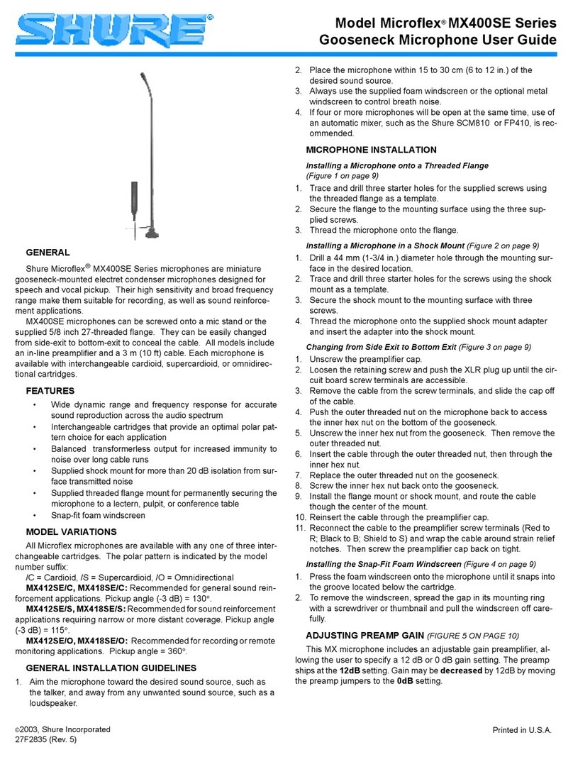Shure Microflex MX400SE Series user guide
