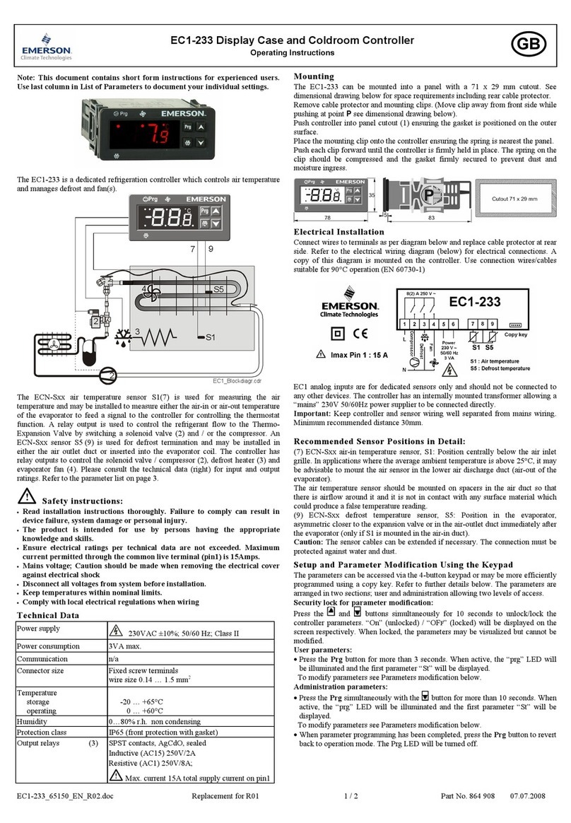 Emerson EC1-233 operating instructions