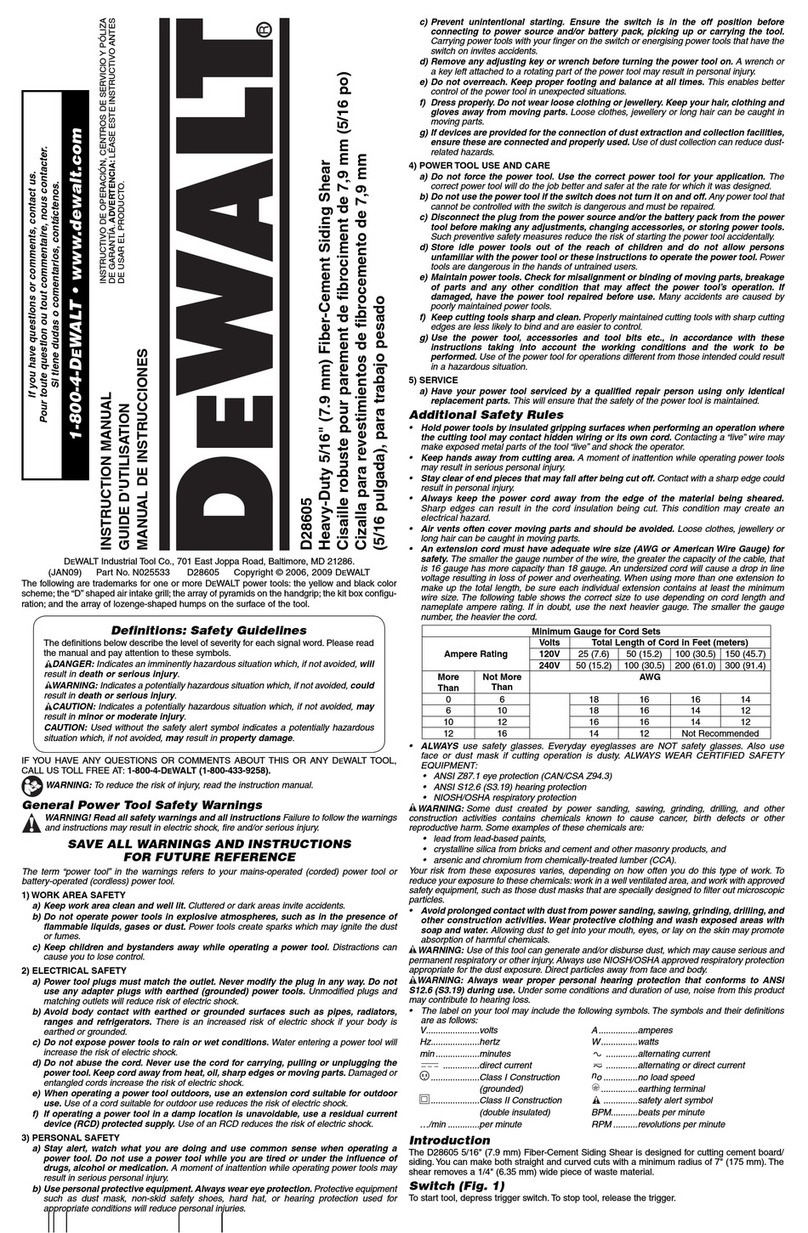 DeWalt D28605 User manual