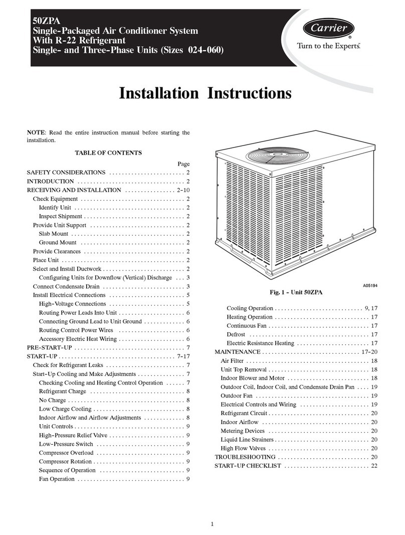 Carrier Base 50ZPA User manual