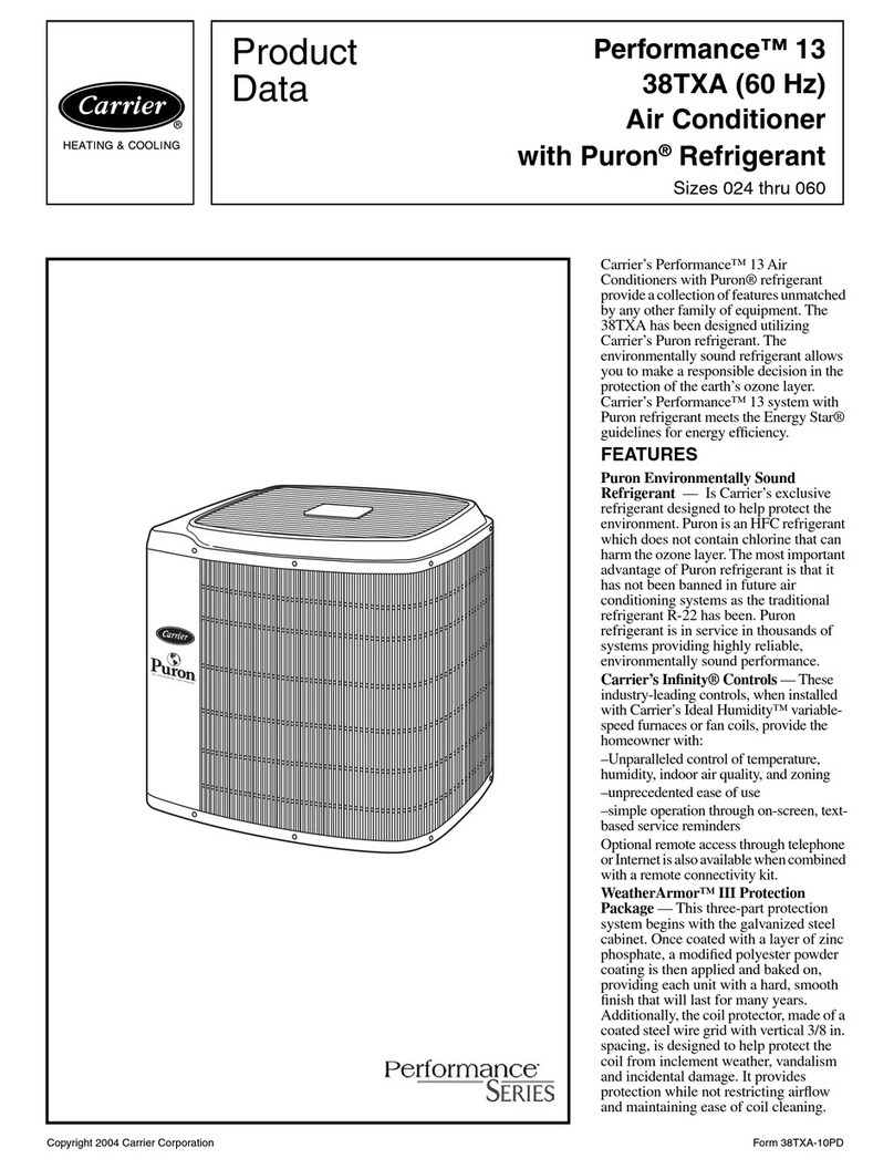 Carrier Performance 13 38TXA Operation manual