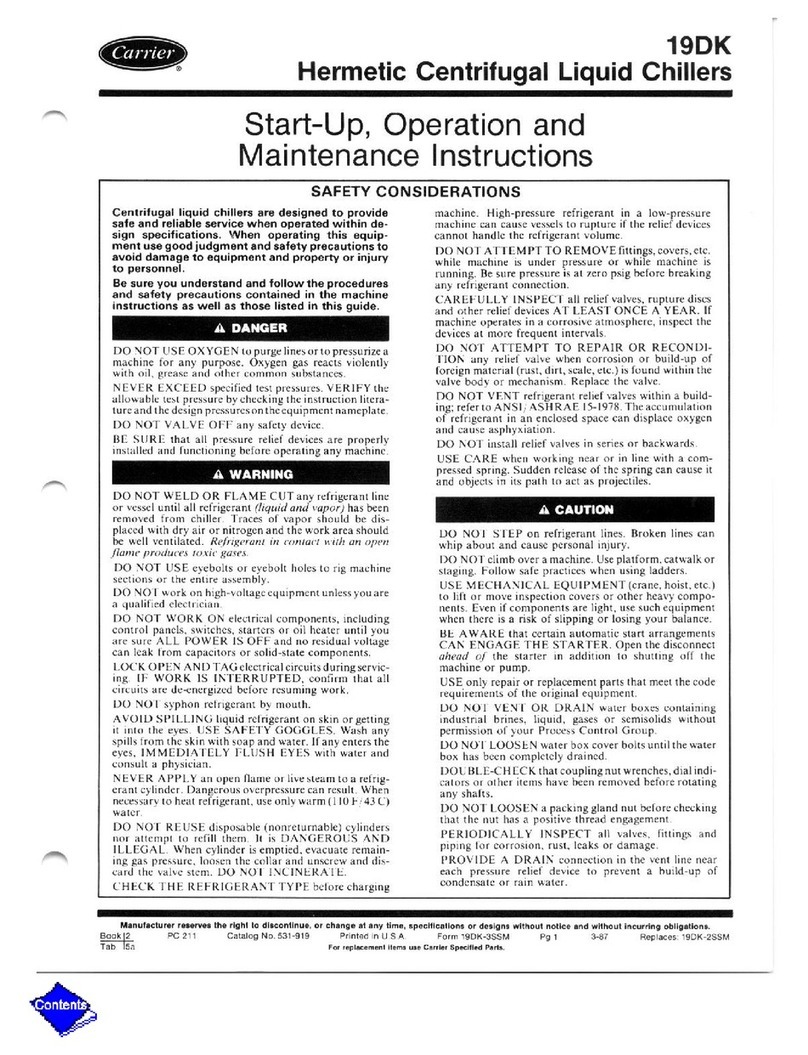 Carrier 19DK Operating and maintenance instructions