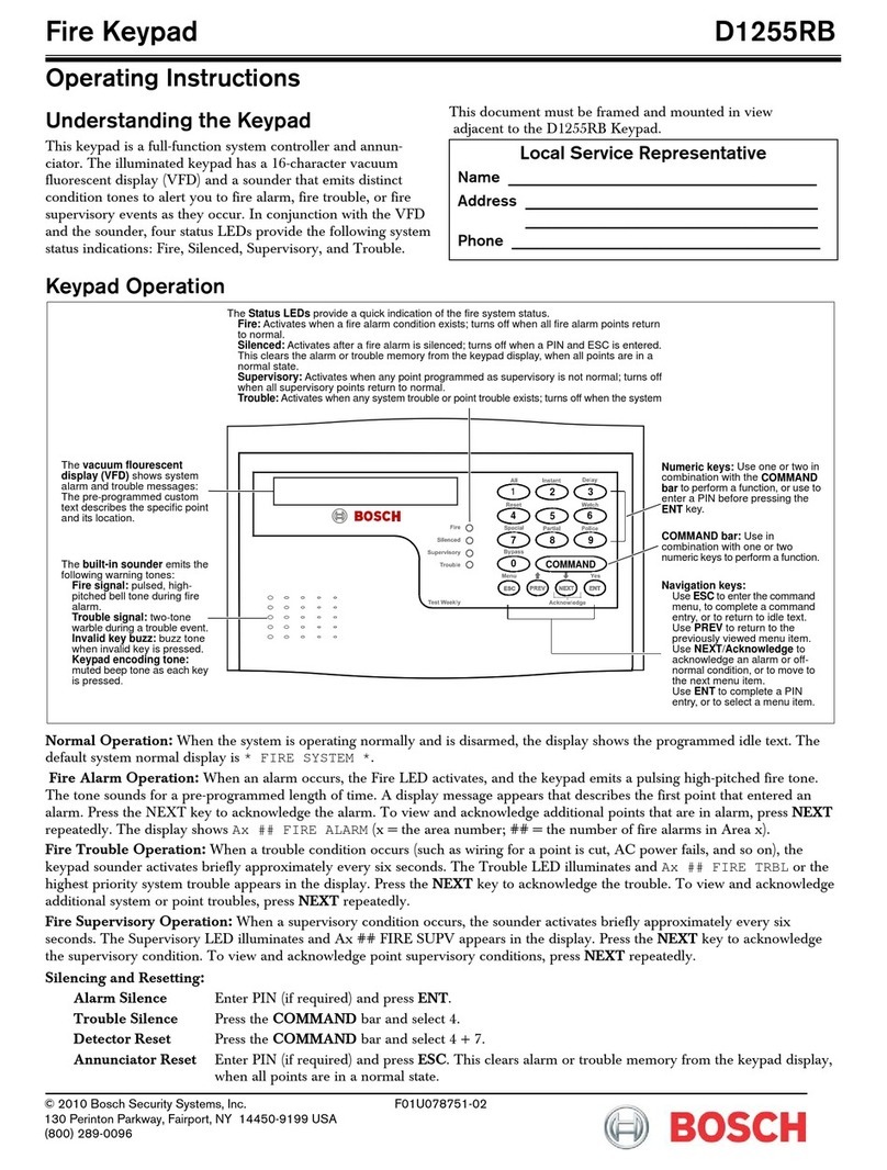 Bosch D1255RB User manual