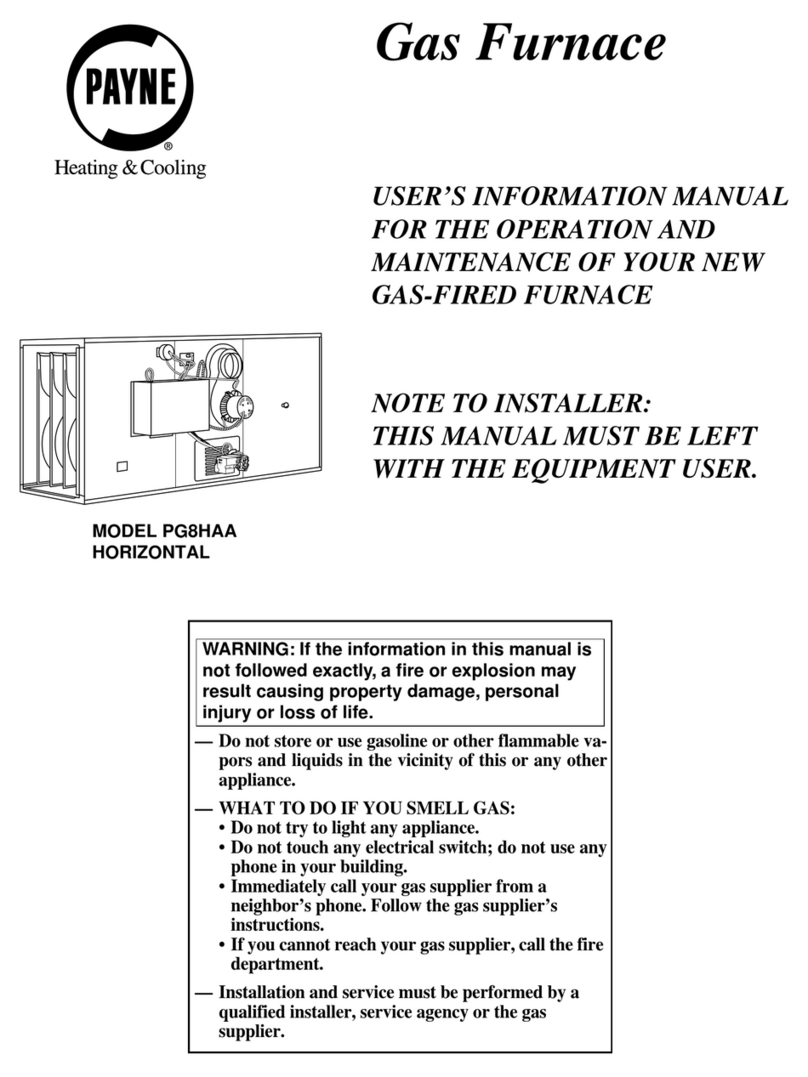 Payne PG8HAA User's information manual Payne PG8HAA User's information manual