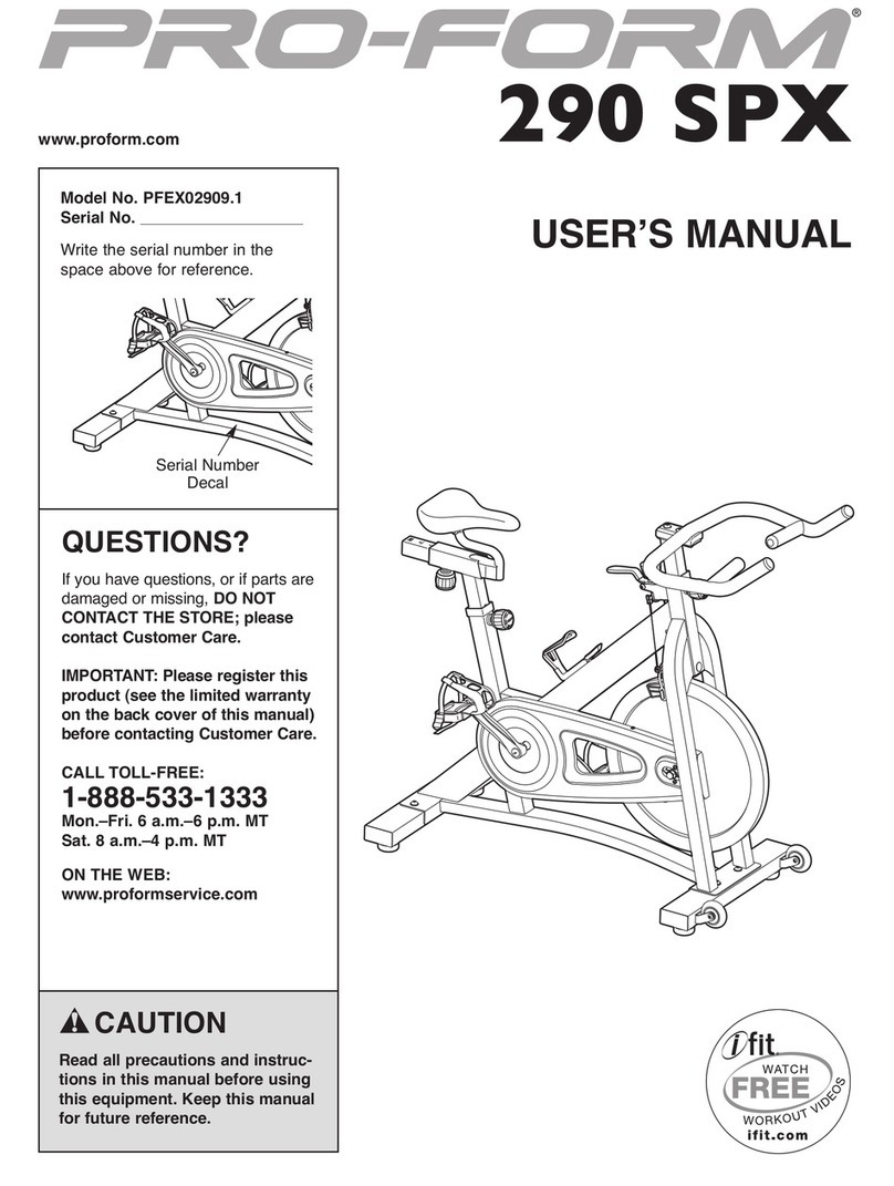 Pro-Form 290SPX User manual Pro-Form 290SPX User manual
