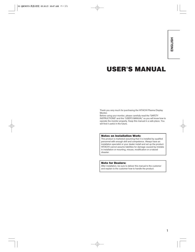 Hitachi Plasma Display Monitor User manual