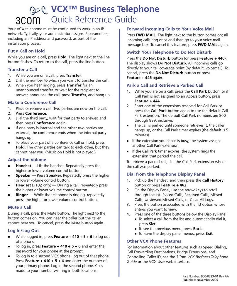 3Com VCX User manual