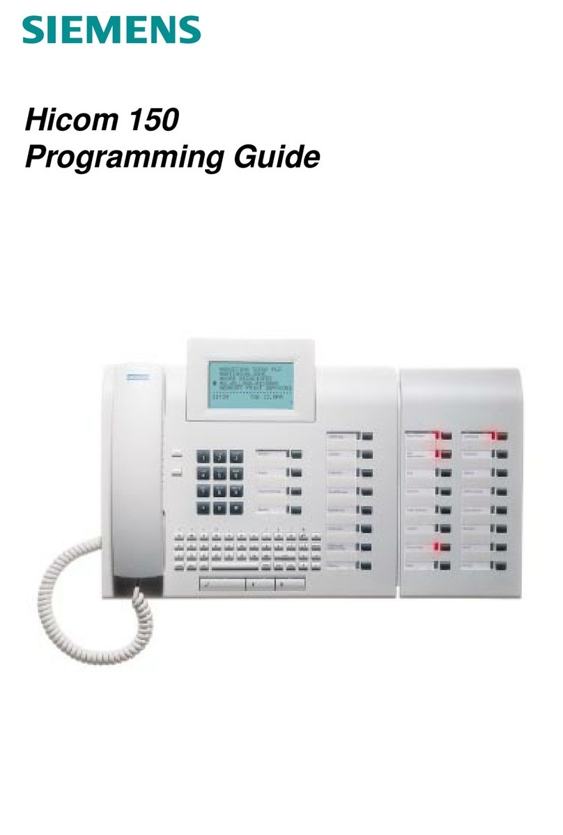 Siemens Hicom 150 optiset E standard Programming guide Siemens Hicom 150 optiset E standard Programming guide