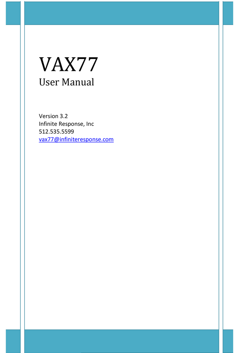 Infinite Response VAX77 user manual