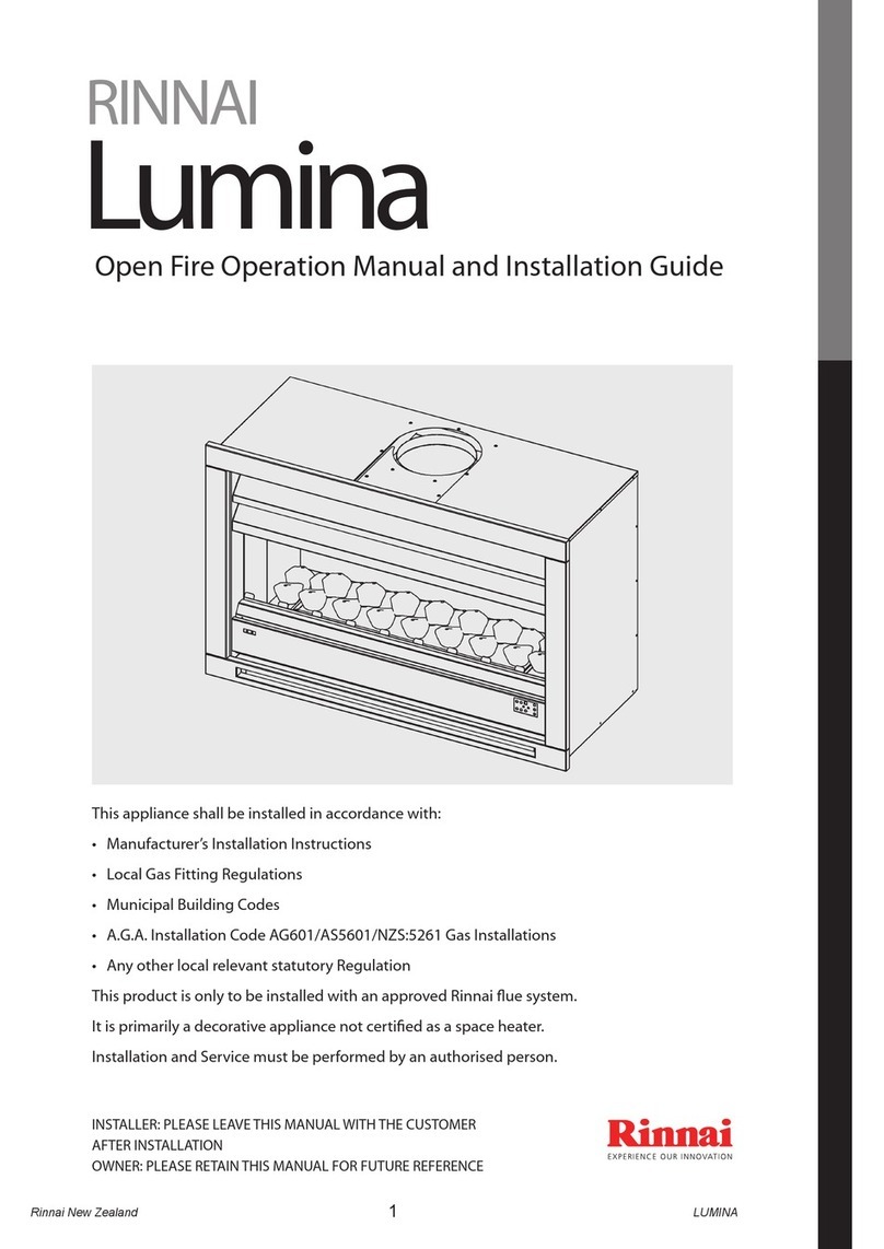 Rinnai LUMINA800BL Installation and operating instructions Rinnai LUMINA800BL Installation and operating instructions