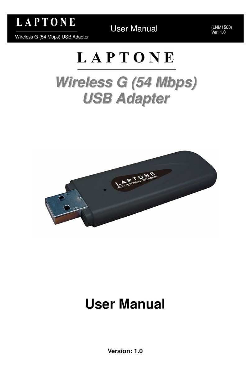Laptone Wireless G (54 Mbps) USB Adapter user manual