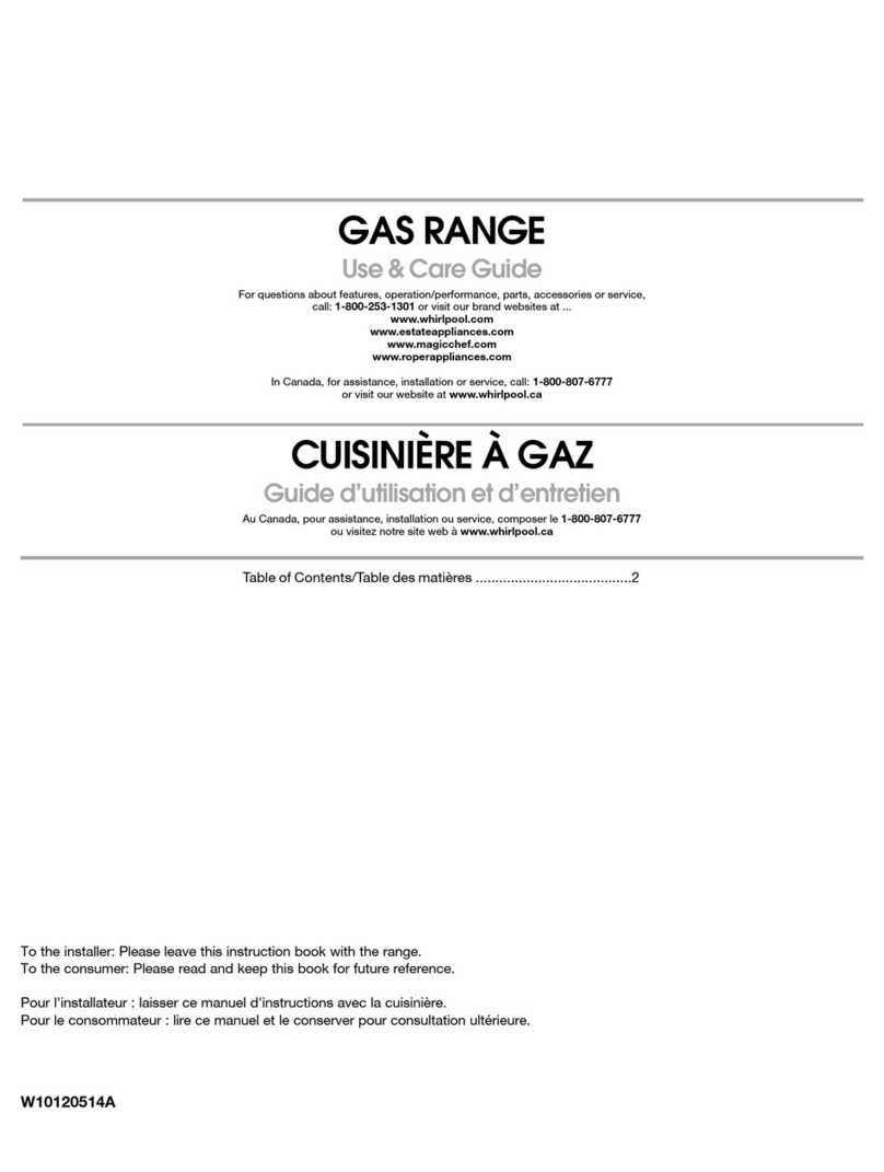 Whirlpool GAS RANGE Use & care guide Whirlpool GAS RANGE Use & care guide