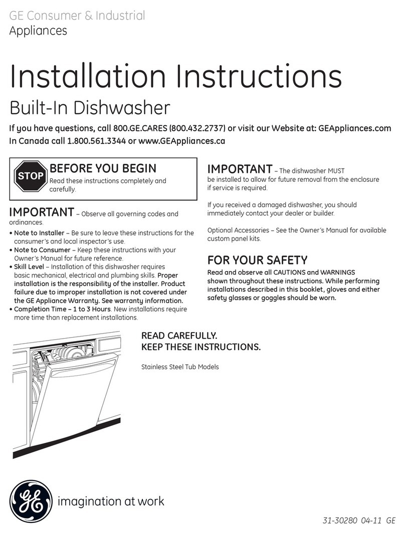 GE Built-In Dishwasher User manual