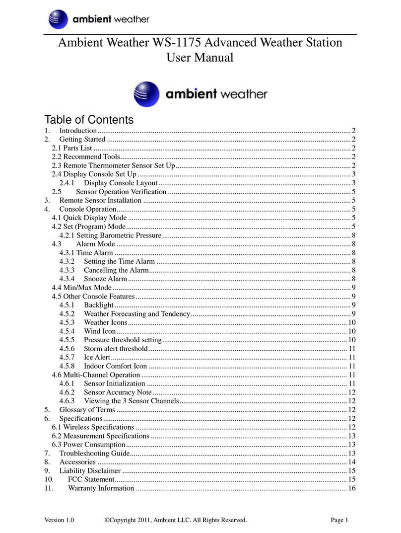 Ambient Weather WS-1175 User manual