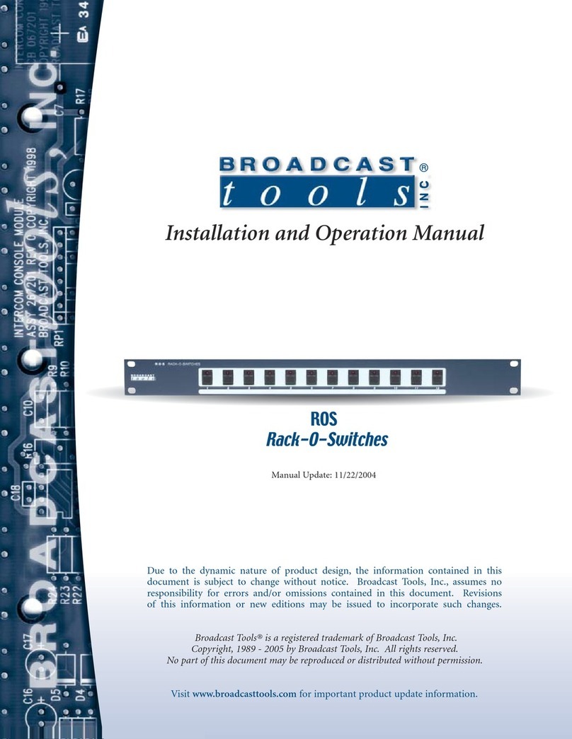 Broadcast Tools ROS Installation and operation manual