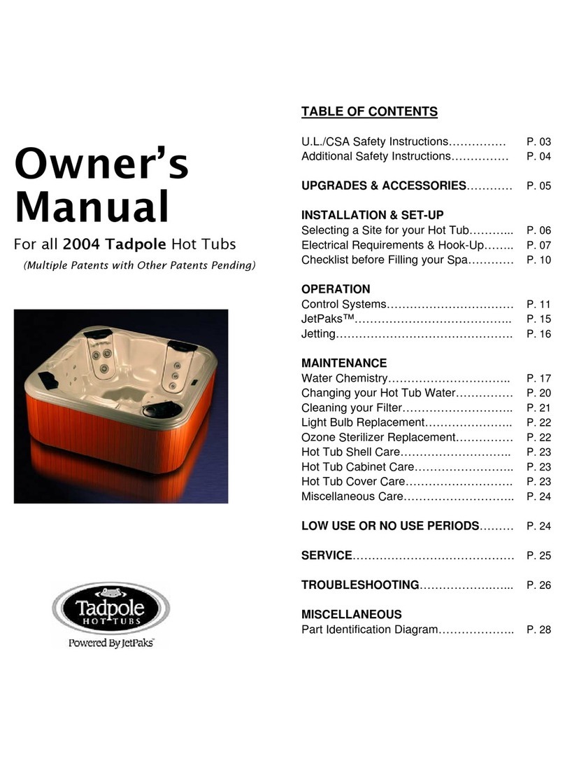 Tadpole Hot Tubs 2004 owner's manual