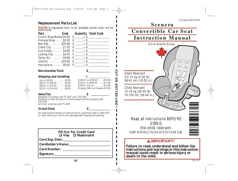 Dorel Juvenile Group Scenera instruction manual