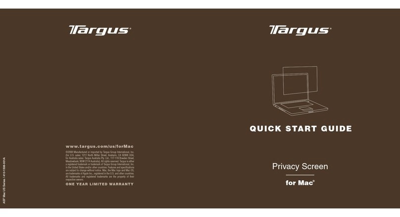 Targus Privacy Screen quick start guide