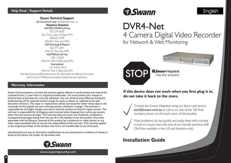 Swann DIGITAL GUARDIAN DVR4-NET User manual