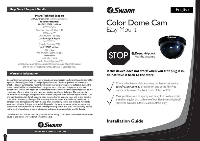 Swann Color dome camera User manual Swann Color dome camera User manual