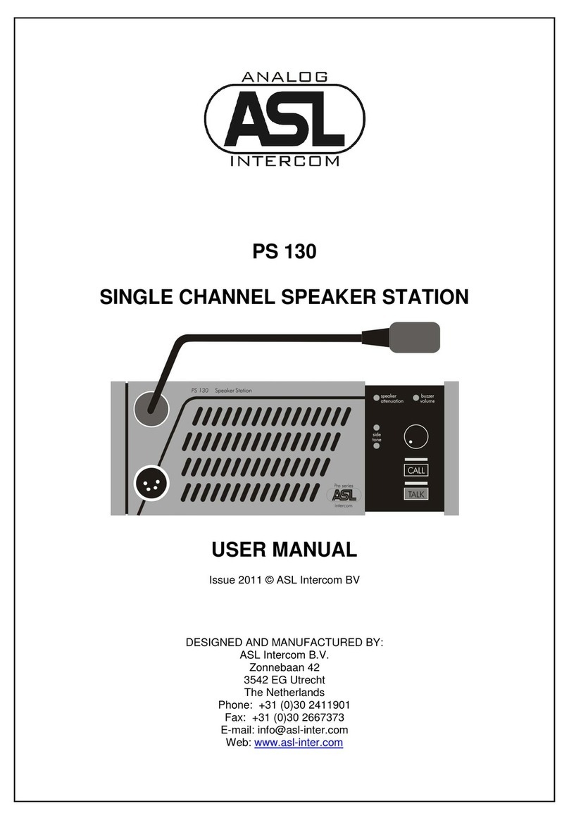 ASL INTERCOM PS 130 user manual