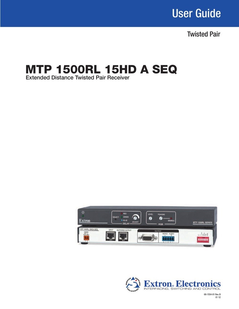 Extron electronics MTP 1500RL 15HD A SEQ User manual Extron electronics MTP 1500RL 15HD A SEQ User manual