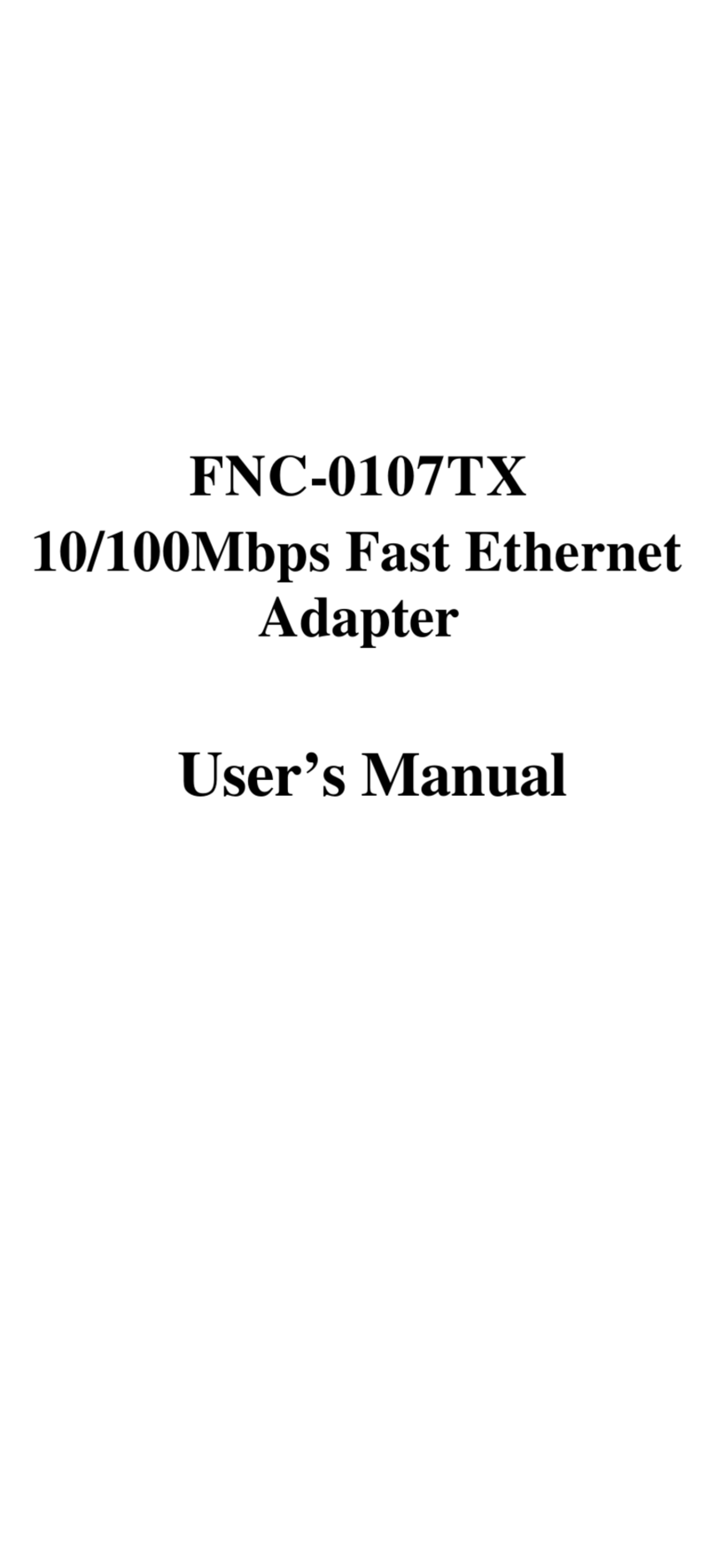 LevelOne FNC-0107TX User manual