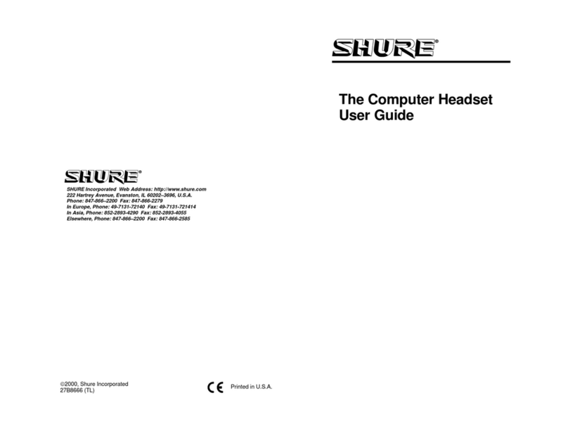 Shure Computer Headset User manual