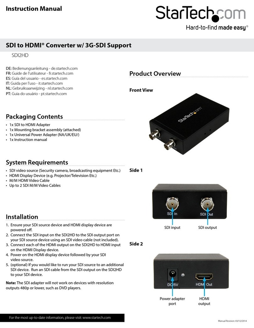 StarTech.com SDI2HD instruction manual StarTech.com SDI2HD instruction manual