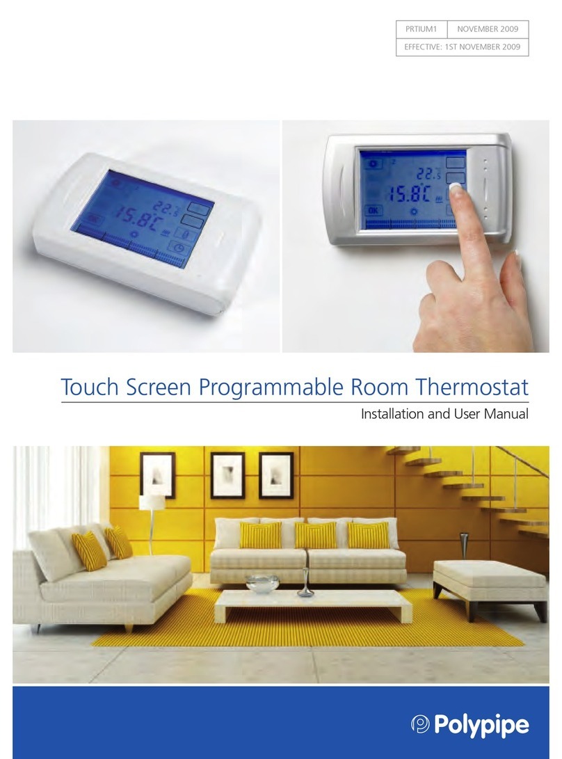 Polypipe Touch Screen Programmable Room Thermostat Installation & user manual