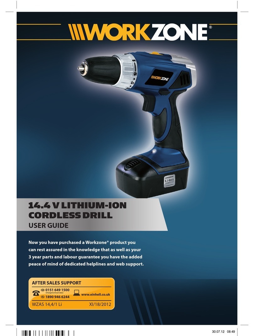 Workzone 14.4 V LITHIUM-ION CORDLESS DRILL User manual