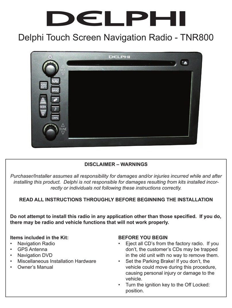 Delphi TNR800 - Navigation System With DVD-ROM User manual Delphi TNR800 - Navigation System With DVD-ROM User manual