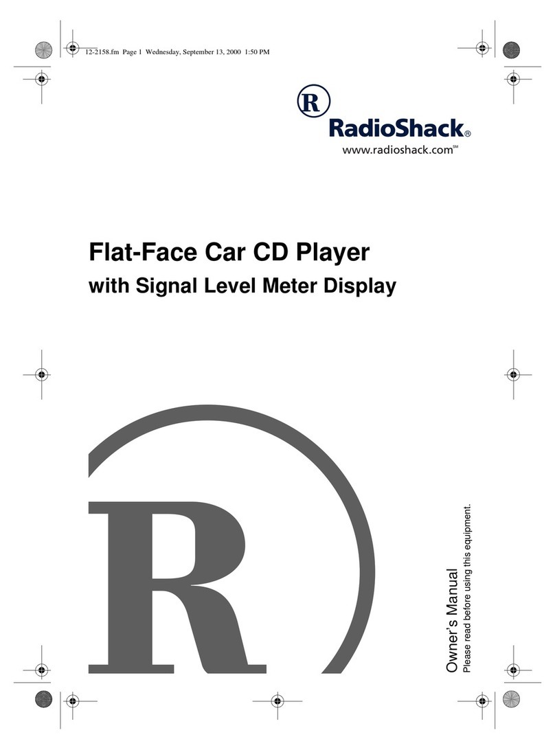 Radio Shack Flat-Face Car CD Player owner's manual