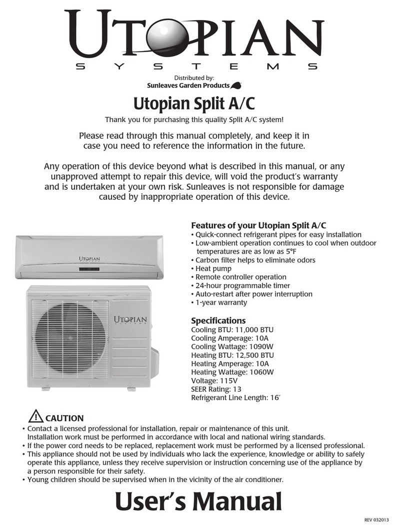 Utopian Systems Split A/C User manual