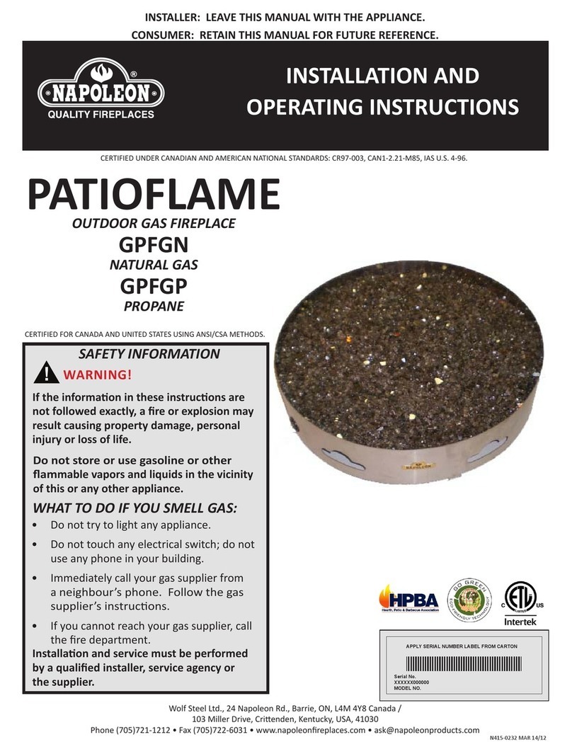 Napoleon PATIOFLAME GPFGN and User manual