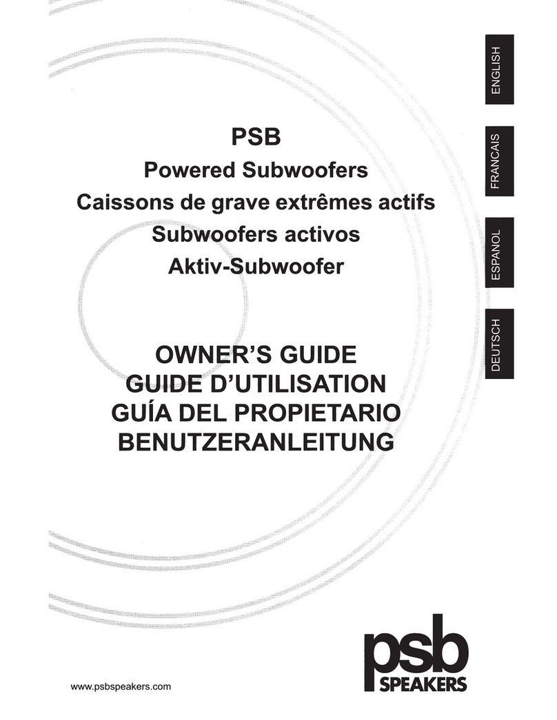 PSB Powered Subwoofers owner's guide