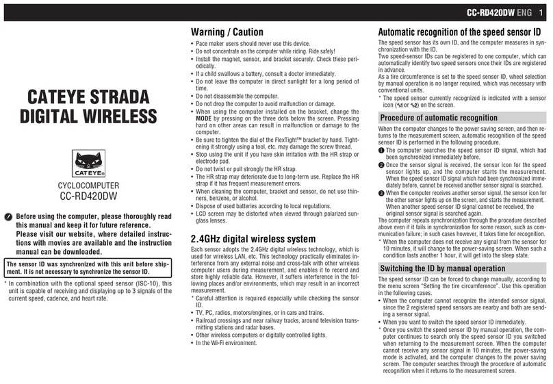 Cateye Strada Digital Wireless CC-RD420DW User manual