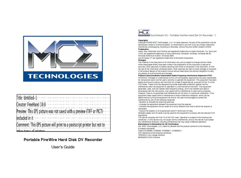 MCE Technologies QuickStream DV user guide