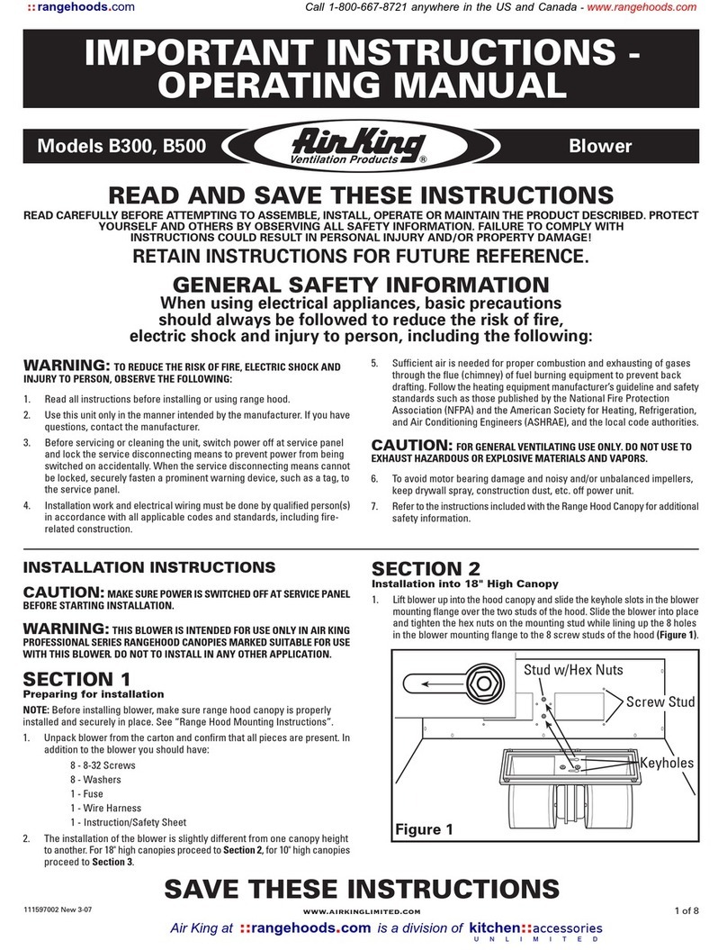 Air King B300 operating manual