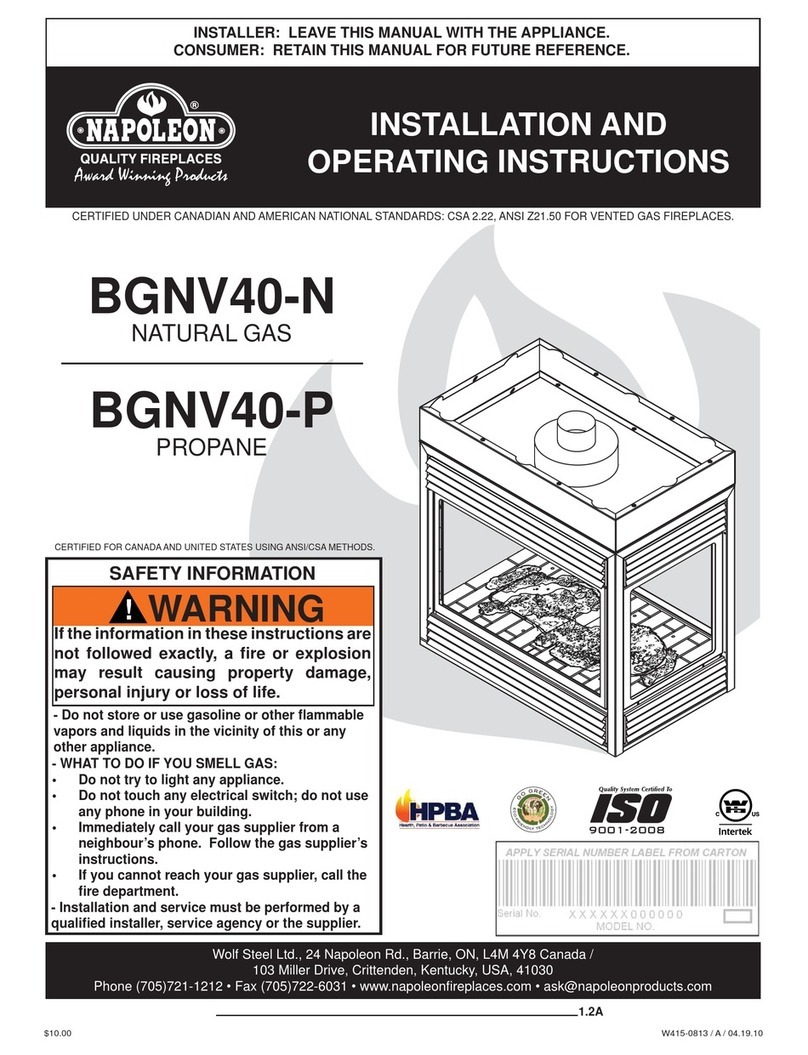 Napoleon BGNV40-N User manual
