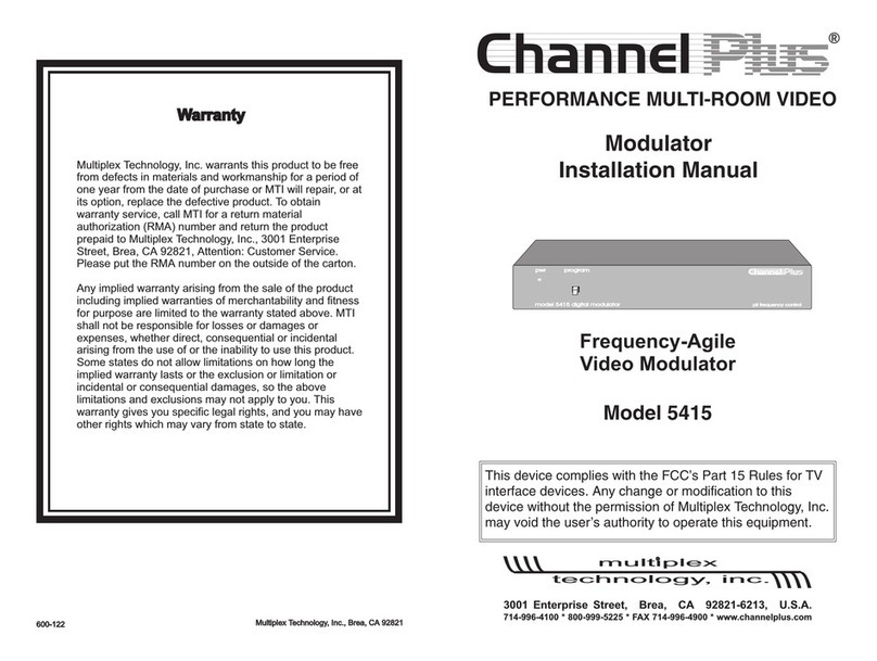 Multiplex Channel Plus 5415 installation manual