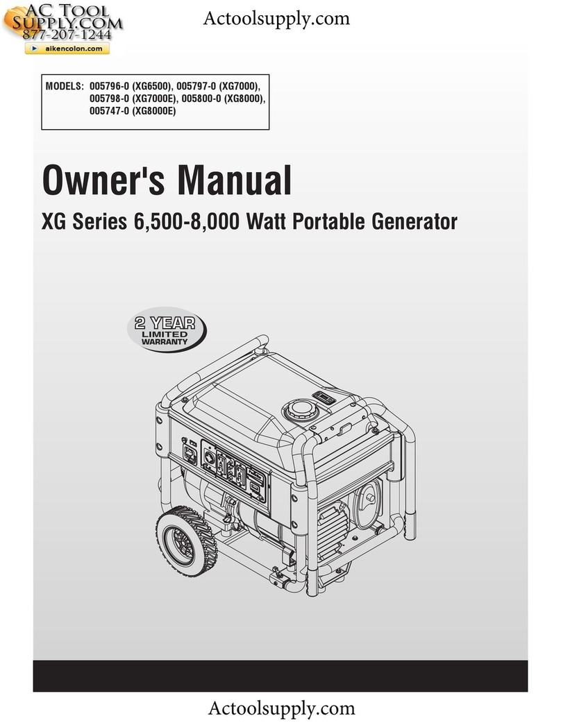 Generac Power Systems 005796-0 (XG6500) User manual