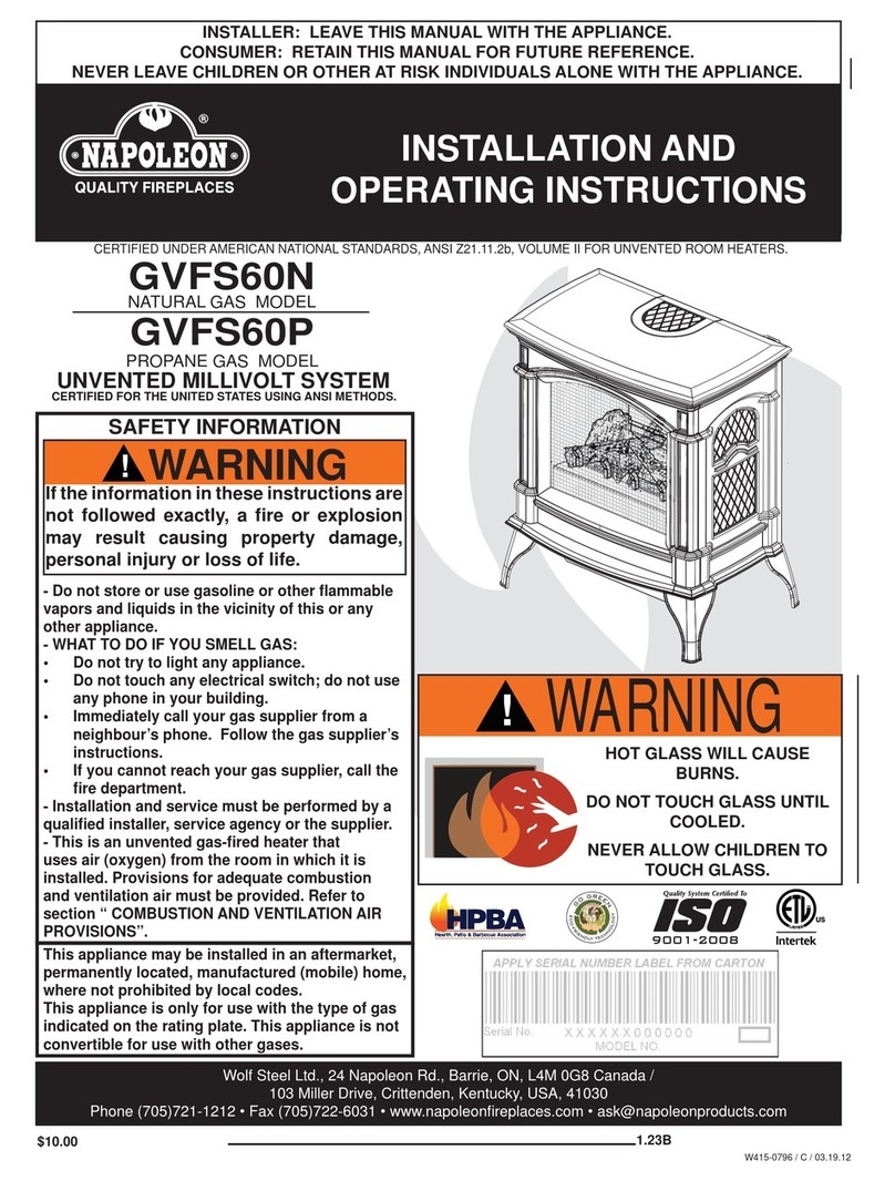 Napoleon GVFS60-N Installation and operating instructions
