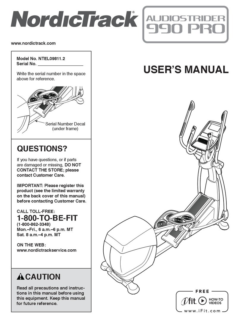 NordicTrack AudioStrider 990 PRO NTEL09811.2 user manual