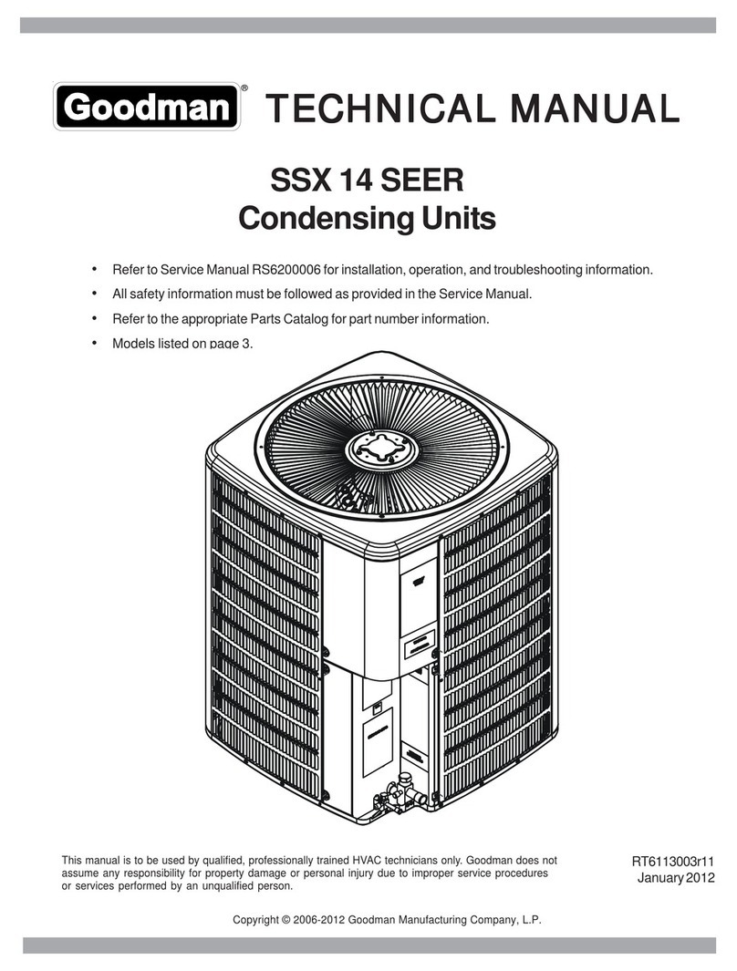 Goodman SSX 14 SEER User manual