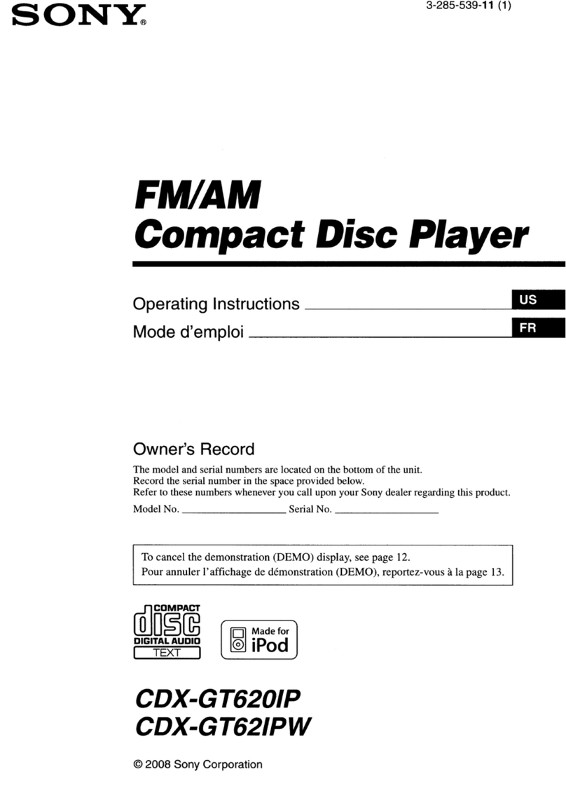 Sony CDX-GT620 operating instructions